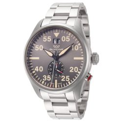 Glycine Airpilot kettős idő férfi óra karóra ezüst