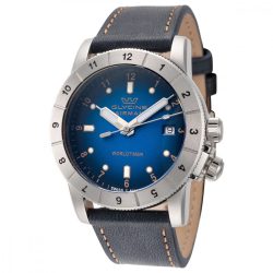 Glycine Airman Worldtimer férfi óra karóra kék