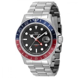 Glycine harci Sub GMT férfi óra karóra ezüst