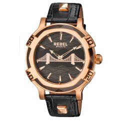 Rebel Brooklyn híd férfi óra karóra fekete