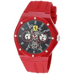   Ferrari férfi Quartz óra karóra szilikon szíj, piros, 28 (Model: 0830786)