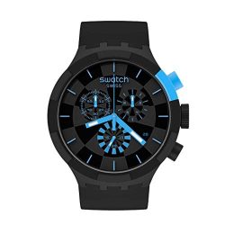   Swatch Quartz szilikon szíj, fekete, 20 alkalmi óra karóra (modell: SB02B401)