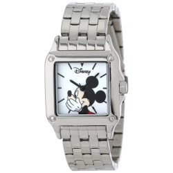   Disney női W000858 szögletes  Mickey Mouse ezüst  Karkötő szíj óra karóra