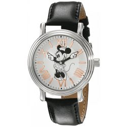   Disney női W001858 Minnie Mouse analóg kijelző analóg Quartz fekete óra karóra