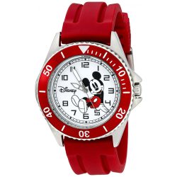 Disney férfi W002392 Mickey Mouse óra karóra piros szíj