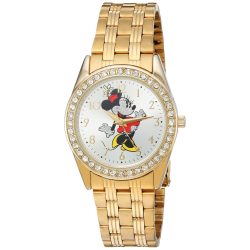   Disney Minnie Mouse női arany ötvözet óra karóra, arany nemesacél Karkötő, W002765
