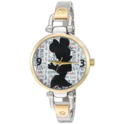   Disney Minnie Mouse női két tónusú ötvözet Bridle óra karóra, két tónusú ötvözet Karkötő, W002816